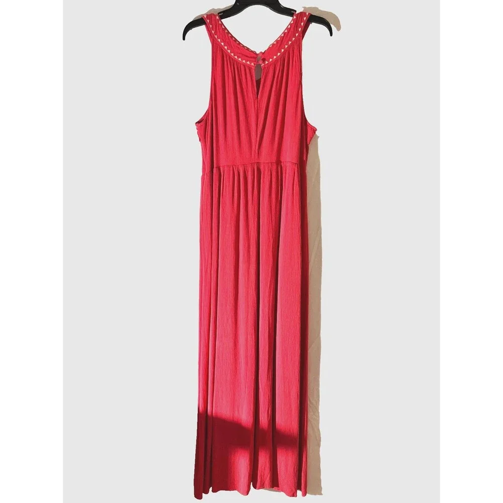 CUPIO Coral Boho Sleeveless Maxi Dress SIZE 10 - Picture 3 of 7